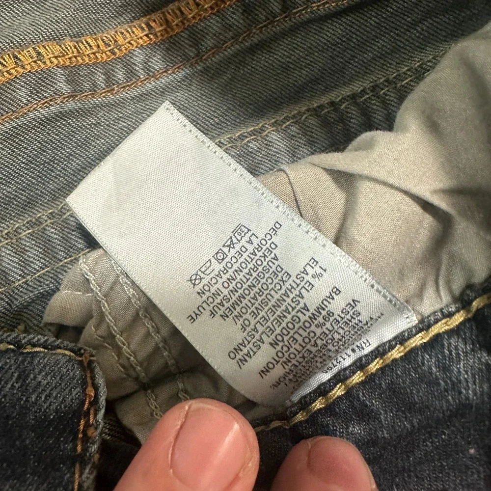 True Religion Jeans Men 36x31 Blue Medium Wash Billy Relaxed Bootcut Logo